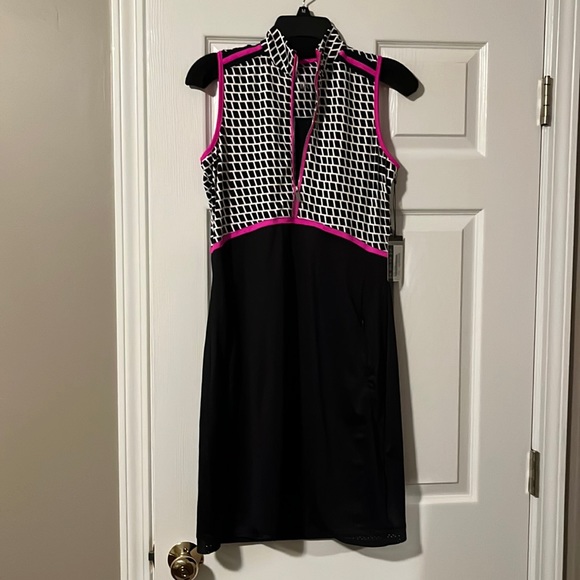 Tail Dresses & Skirts - NWT Tail ladies size S black and pink golf dress